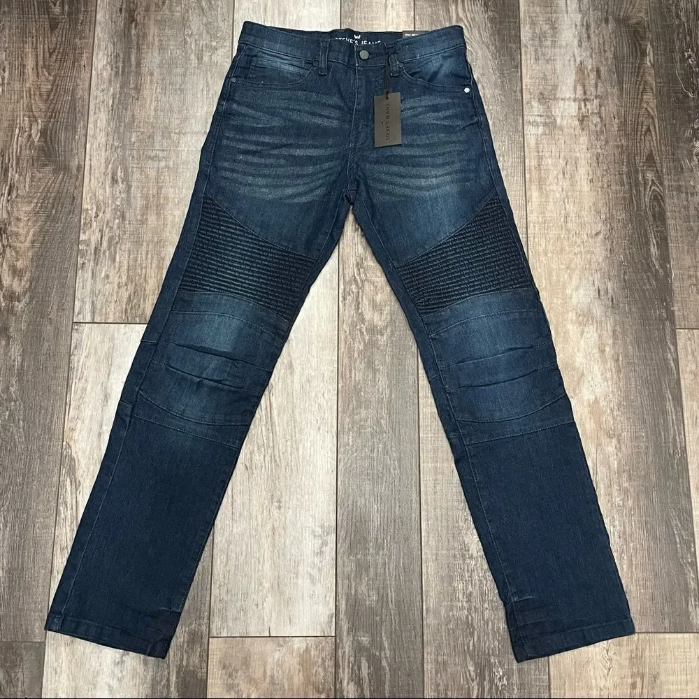 NWT Steve’s Jeans Moto Skinny Jeans Dark Wash Color Is Called Charles Size 16